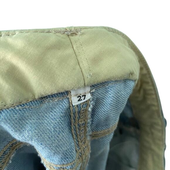 Paige Jimmy Jimmy Crop Jeans in Distressed Light Denim Low Rise in Size 27 - Picture 9 of 10